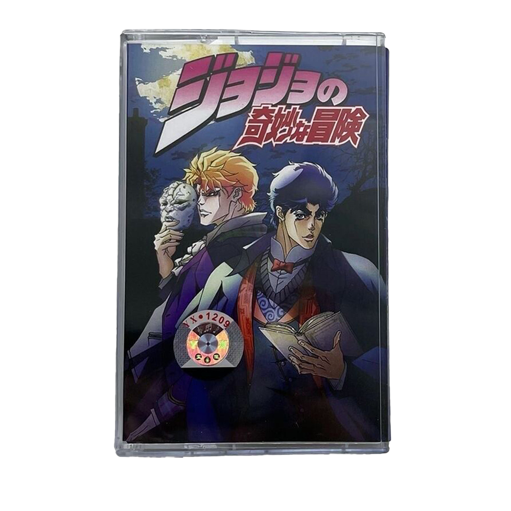 Jojo Bizzare Adventure Cassette tape featuring Dio, Johnathan Joestar and the famous stone mask
