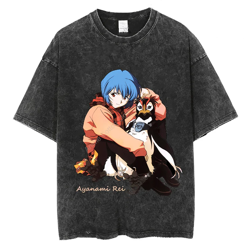 Neon Genesis Evangelion Rei & PenPen Vintage T-Shirt