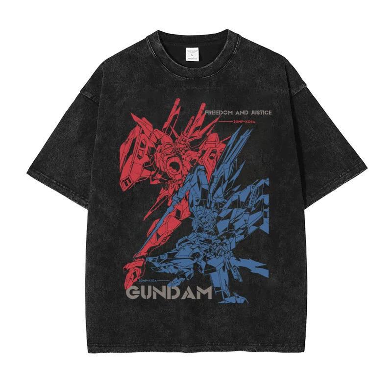 Gundam Freedom and Justice Vintage Wash T-Shirt
