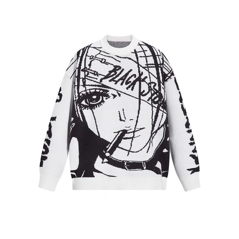 NANA Black Stones Loose Oversized Sweater - The AniStore