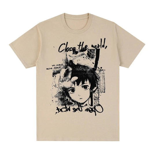 Serial Experiments Lain “Close The World” T-Shirt - The AniStore