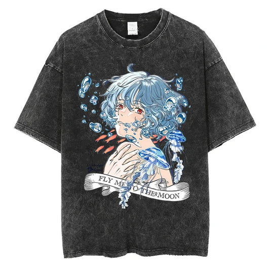 Neon Genesis Evangelion Rei “Fly Me To The Moon” Vintage T-Shirt