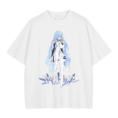 Neon Genesis Evangelion Rei Ayanami Oversized Vintage T-Shirt - The AniStore
