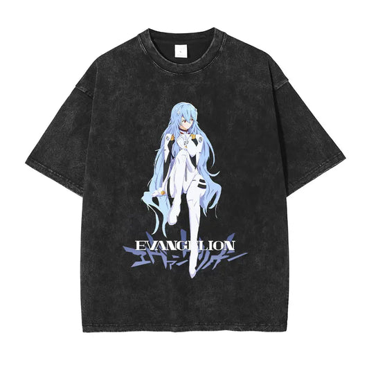 Neon Genesis Evangelion Rei Ayanami Oversized Vintage T-Shirt - The AniStore
